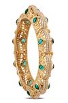 Buy_Anita Dongre_Gold Plated Zari, Stones Parizia Zircon Embellished Bangle - Set Of 2 _at_Aza_Fashions