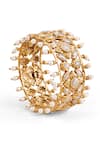 Buy_Anita Dongre_Gold Plated Pearls, Stones Ruhoi Zircon And Embellished Bangle _at_Aza_Fashions
