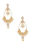 Shop_Anita Dongre_Gold Plated The Mini Zircon Embellished Earrings _at_Aza_Fashions