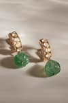 Buy_Anita Dongre_Gold Plated Zari, Pearls Juni Zircon And Drop Hoop Earrings _at_Aza_Fashions