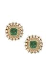 Shop_Anita Dongre_Gold Plated Stones Ahmreen Zircon Embellished Studs _at_Aza_Fashions
