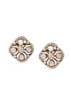 Shop_Anita Dongre_Gold Plated Stones Azeen Moissanite Stud Earrings _at_Aza_Fashions