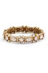 Shop_Anita Dongre_Gold Plated Stones, Pearls Rudabah Moissanite And Studded Bangle _at_Aza_Fashions