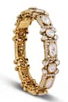 Buy_Anita Dongre_Gold Plated Stones, Pearls Rudabah Moissanite And Studded Bangle _at_Aza_Fashions