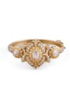 Shop_Anita Dongre_Gold Plated Stones Arumai Zircon Studded Ring _at_Aza_Fashions