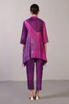 Shop_Clos_Pink Dupion, Silk Sequins Mandarin Collar Flowna Pattern Kurta With Pant _at_Aza_Fashions