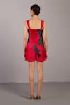 Shop_Clos_Red Silk, Dupion Halter Neck Color Block Jumpsuit _at_Aza_Fashions