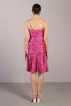 Shop_Clos_Magenta Dupion, Silk Sweetheart Neck Matrix Dress _at_Aza_Fashions