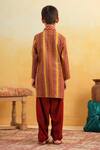 Shop_Cute Couture_Mustard Cotton, Rayon Mirrors Geometric Pattern Kurta With Patiyala Pant _at_Aza_Fashions