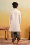 Shop_Cute Couture_Beige Cotton Embroidery, Mirrors Work Kurta With Dhoti Pant _at_Aza_Fashions