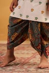 Shop_Cute Couture_Beige Cotton Embroidery, Mirrors Work Kurta With Dhoti Pant 