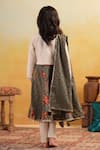 Shop_Cute Couture_Off White Cotton Embroidery, Mirrors, Gota Patti Floral Pattern Kurta Set _at_Aza_Fashions