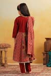 Shop_Cute Couture_Maroon Cotton Embroidery, Mirrors, Gota Patti Floral Pattern Kurta Set _at_Aza_Fashions