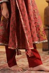 Shop_Cute Couture_Maroon Cotton Embroidery, Mirrors, Gota Patti Floral Pattern Kurta Set _Online_at_Aza_Fashions
