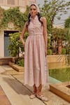 Buy House Of Eda Pink Cotton Cut Work, Buckles Collared, Button-down Renne Floral Pattern Dress at Aza Fashions Buy_House Of Eda_Pink Cotton Cut Work, Buckles Collared, Button-down Renne Floral Pattern Dress _at_Aza_Fashions