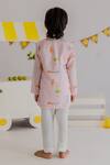 Shop_MR Brat_Pink Muslin, Cotton Carnival Print Kurta With Pyjama _at_Aza_Fashions