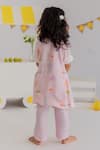 Shop_MR Brat_Pink Muslin, Cotton Carnival Print Kurta And Pant Set _at_Aza_Fashions