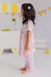 MR Brat_Pink Muslin, Cotton Carnival Print Kurta And Pant Set _Online_at_Aza_Fashions