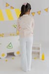 Shop_MR Brat_Peach Muslin, Cotton Carnival Print Blazer And Pant Set _at_Aza_Fashions