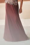 Pankaj & Nidhi_Brown Tulle, Crepe Embroidery, Araquis Mystique Desert Spice Corset Gown _Online_at_Aza_Fashions
