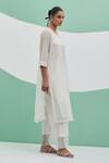 Shop_Priya Chaudhary_White Chanderi Embroidery Round Neck Meenu Kurta Set _Online_at_Aza_Fashions