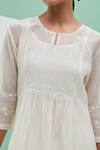Shop_Priya Chaudhary_White Chanderi Embroidery Round , Keyhole Tyohar Anarkali Set 