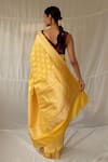 Shop_Priyanka Raajiv_Yellow Silk Zari Parakasha Woven Saree With Running Blouse _at_Aza_Fashions