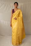 Buy_Priyanka Raajiv_Yellow Silk Zari Parakasha Woven Saree With Running Blouse _at_Aza_Fashions