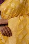 Priyanka Raajiv_Yellow Silk Zari Parakasha Woven Saree With Running Blouse _at_Aza_Fashions