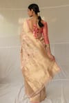 Shop_Priyanka Raajiv_Blush Silk Zari, Embroidery Chandramandala Saree With Running Blouse _at_Aza_Fashions