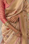 Buy_Priyanka Raajiv_Blush Silk Zari, Embroidery Chandramandala Saree With Running Blouse 