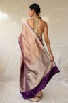 Shop_Priyanka Raajiv_Purple Silk Zari Siddeshwari Woven Saree With Running Blouse _at_Aza_Fashions
