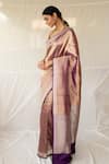 Priyanka Raajiv_Purple Silk Zari Siddeshwari Woven Saree With Running Blouse _Online_at_Aza_Fashions