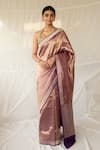 Buy_Priyanka Raajiv_Purple Silk Zari Siddeshwari Woven Saree With Running Blouse _at_Aza_Fashions