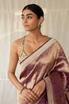 Priyanka Raajiv_Purple Silk Zari Siddeshwari Woven Saree With Running Blouse _at_Aza_Fashions
