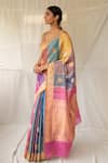 Shop_Priyanka Raajiv_Multi Color Silk Zari Sumukhi Woven Saree With Running Blouse _Online_at_Aza_Fashions