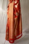 Buy_Priyanka Raajiv_Orange Brocade, Silk Zari, Tassels Swaroopini Woven Saree With Running Blouse _Online_at_Aza_Fashions