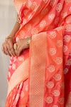 Buy_Priyanka Raajiv_Pink Silk Zari Parakasha Woven Saree With Running Blouse _Online_at_Aza_Fashions
