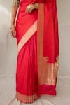 Buy_Priyanka Raajiv_Red Silk Zari Kalamayi Saree With Running Blouse 