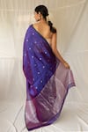 Shop_Priyanka Raajiv_Purple Chanderi Silk Zari Triya Woven Saree With Running Blouse _at_Aza_Fashions