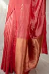 Buy_Priyanka Raajiv_Coral Chanderi Silk Zari Tejovati Saree With Running Blouse 