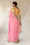 Shop_Priyanka Raajiv_Pink Silk, Brocade, Georgette Vatsala Saree With Running Blouse Piece _at_Aza_Fashions