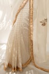 Buy_Priyanka Raajiv_Ivory Silk Organza, Brocade Zari, Hansika Floral Butti Saree With Running Blouse 