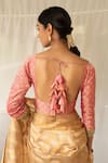 Shop_Priyanka Raajiv_Pink Silk, Brocade Sequins, Tassels, Embroidery Sweetheart Neck Reva Blouse _at_Aza_Fashions