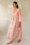 Shop_Priyanka Raajiv_Pink Handloom , Angika Floral Hand Block Print Kurta With Pant _Online_at_Aza_Fashions