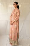 Priyanka Raajiv_Pink Silk, Brocade, Tissue Patchwork, Embroidery, Sansruti Upcycled Kurta Set _at_Aza_Fashions