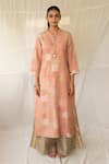 Buy_Priyanka Raajiv_Pink Silk, Brocade, Tissue Patchwork, Embroidery, Sansruti Upcycled Kurta Set 