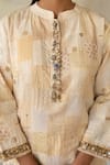 Buy_Priyanka Raajiv_Ivory Silk, Brocade, Satin, Tissue, Cotton Sattva Upcycled Kurta With Pant 