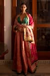 Buy_Priyanka Raajiv_Pink Silk, Brocade, Satin, Cotton Embroidery, Gota Antrang Upcycled Dupatta _at_Aza_Fashions