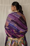 Shop_Priyanka Raajiv_Purple Silk, Brocade, Satin, Cotton, Net, Tissue Chitrika Upcycled Dupatta _Online_at_Aza_Fashions